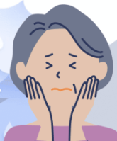 悩むおばさん