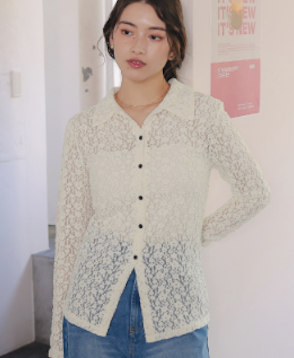 レースコンパクトシャツ