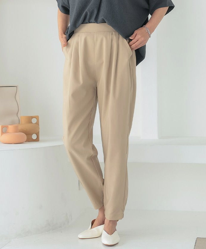 【色追加】タック入りジョガーパンツ